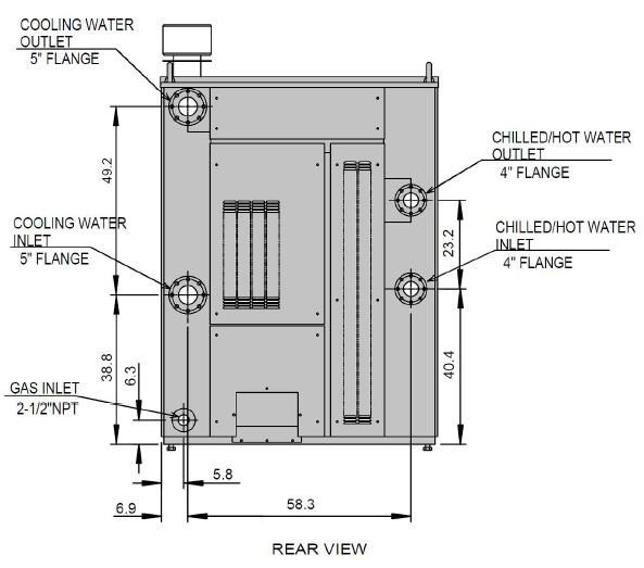 Gas Fired Double-Effect Chiller-Heaters CH-K80/CH-K100 rear view