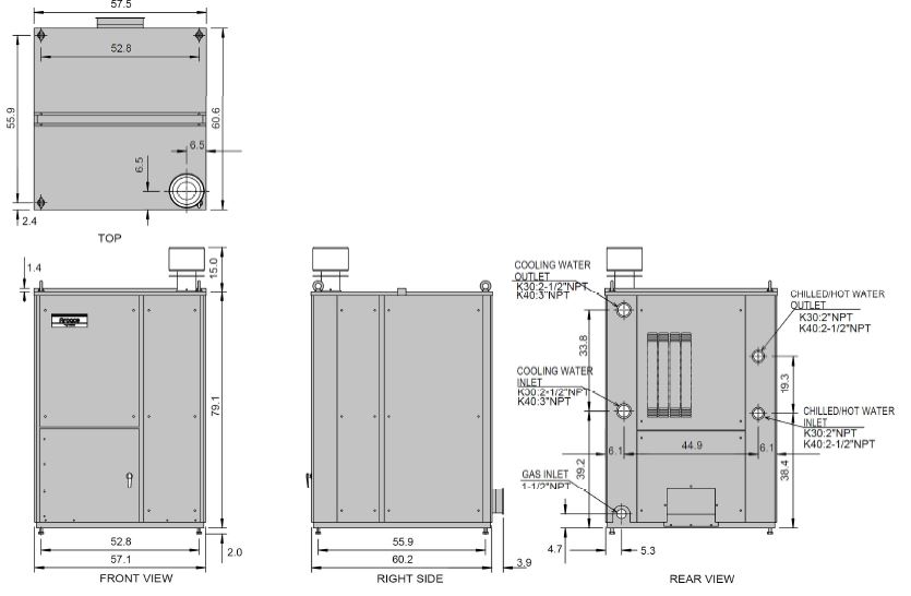 Key Specifications of CHK30/40 Gas-Fired Thermal Chillers