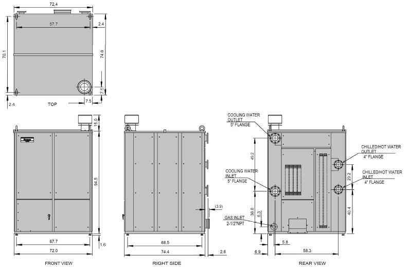 Gas Fired Double-Effect Chiller-Heaters CH-K80/CH-K100 all views