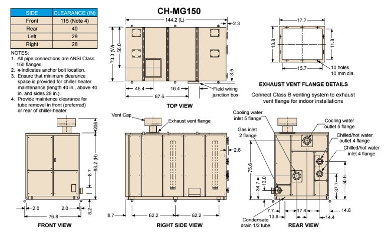 Gas Fired Double-Effect Chiller-Heaters CH-MG150