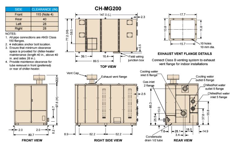 Gas Fired Double-Effect Chiller-Heaters CH-MG200